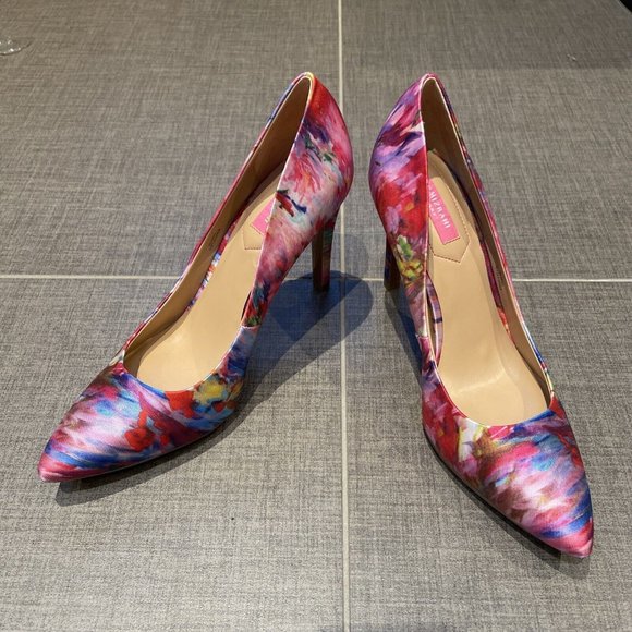 isaac mizrahi islamis high heel pump multicolored fabric nib 8.5 Party - Picture 1 of 8